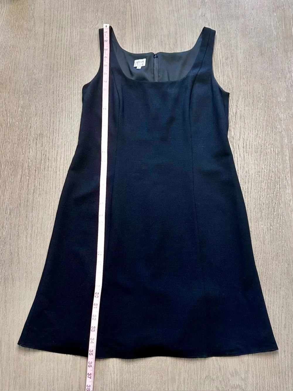 Armani Collezioni Little Black Dress Swing Hem Wool Blend Made in Italy Size 8 - Picture 7 of 9